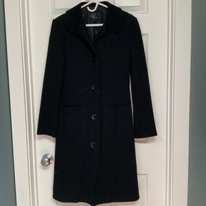 Long Black Wool Trench-Style Coat by Talulah Babaton